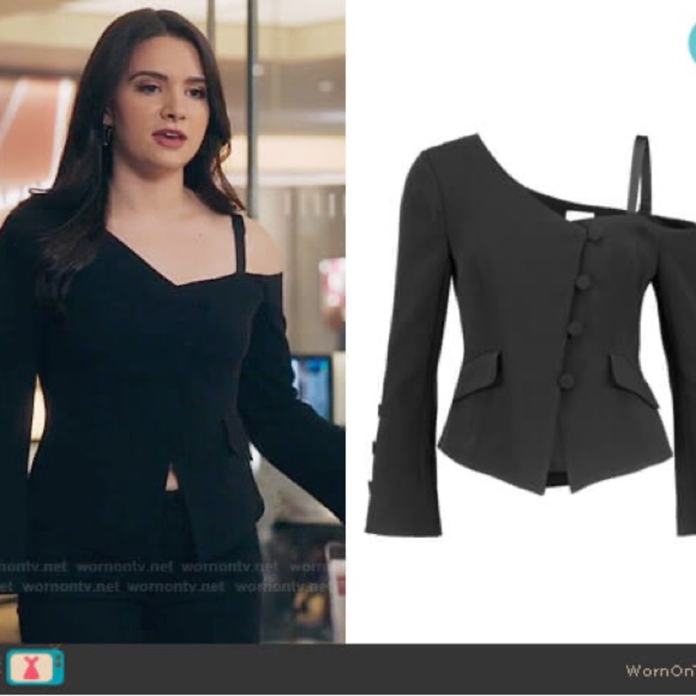 🖤 Cinq a Sept Peri Crepe Asymmetric Jacket 🖤